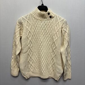 NWT The Irish Store Women Wool Fisherman Cable Knit Sweater Size Medium C116 -24